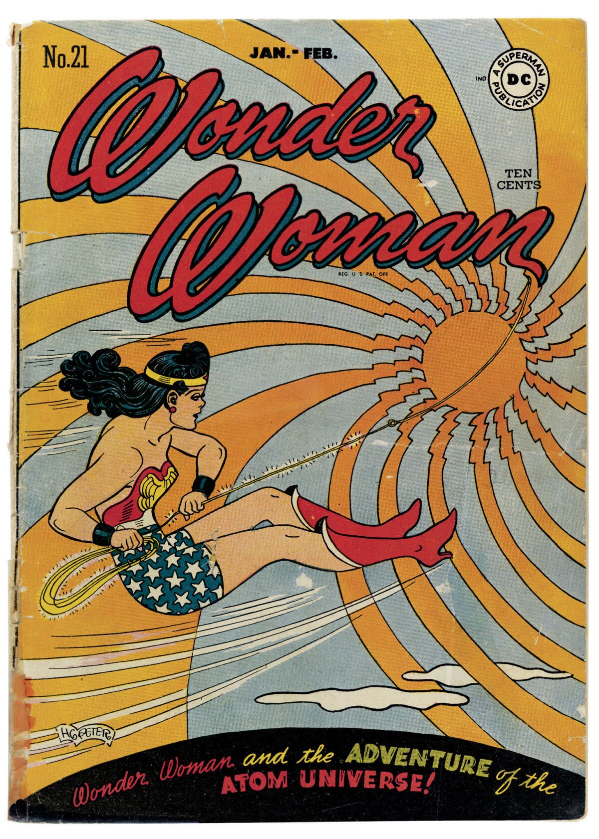 The cover of "Wonder Woman" No. 21 (Jan. - Feb. 1947) by H. G. Peter. (DC Comics)