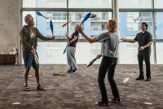 Jugglers at the San Diego Central Library in the East Village on Jan. 21, 2024.