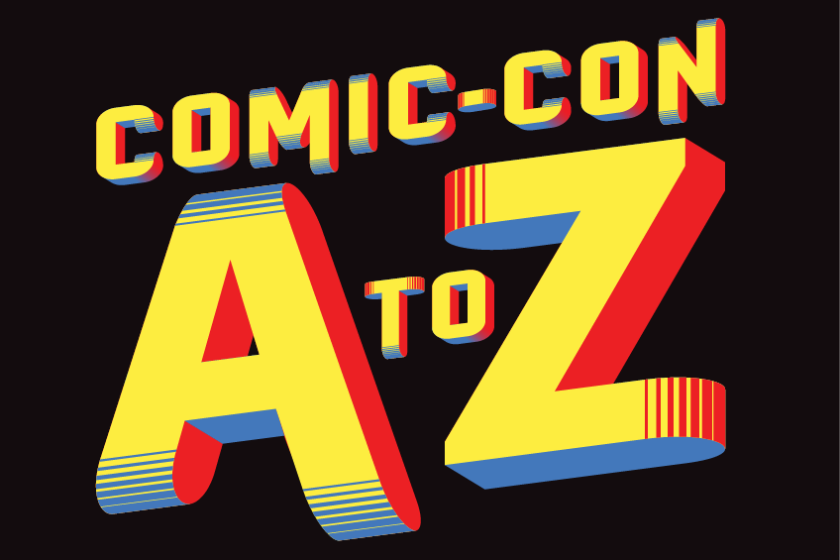 Comic-Con A to Z graphic lettering.