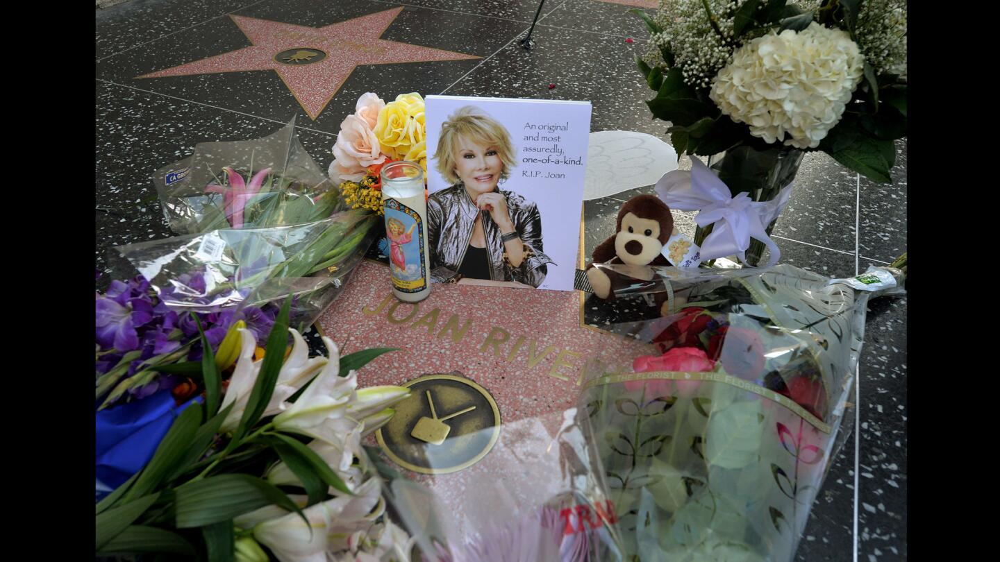 After Joan Rivers' death, a memorial sprang up quickly at her star on the Hollywood Walk of Fame.