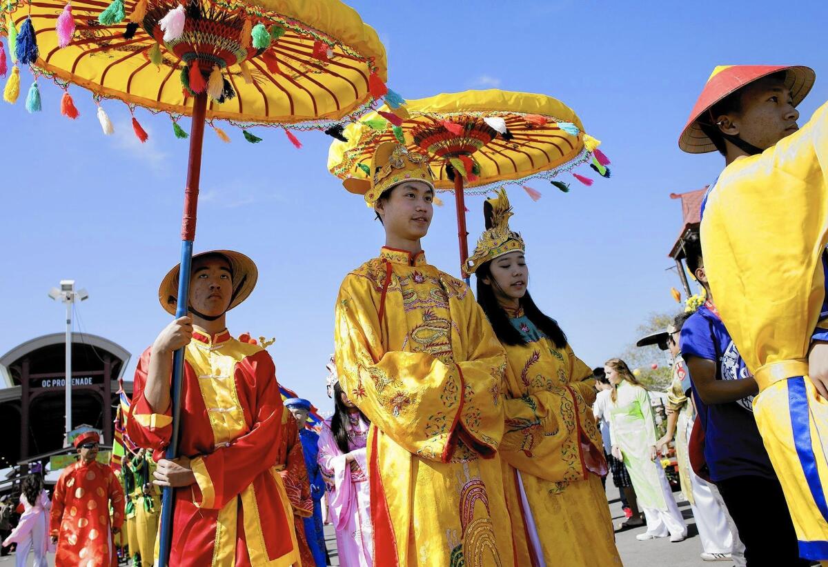 Last year’s UVSA Tet Festival at the OC Fair & Event Center in Costa Mesa featured this ceremonial parade. The three-day festival returns to the fairgrounds Jan. 27-29. Another festival that was held last year in Fountain Valley was canceled this year.