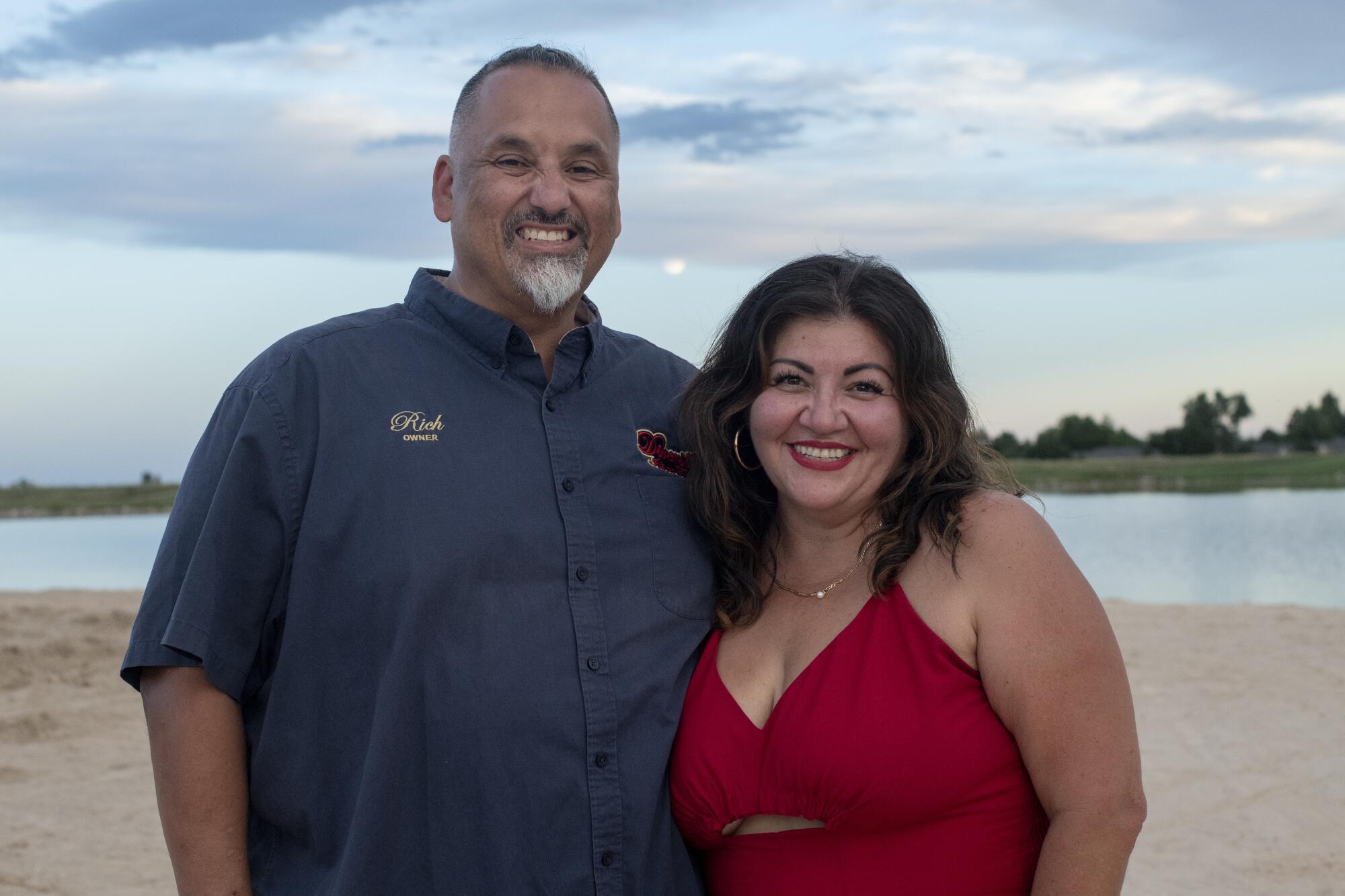 From left, Rich Fierro and his wife, Jess Fierro, pose for a portrait.