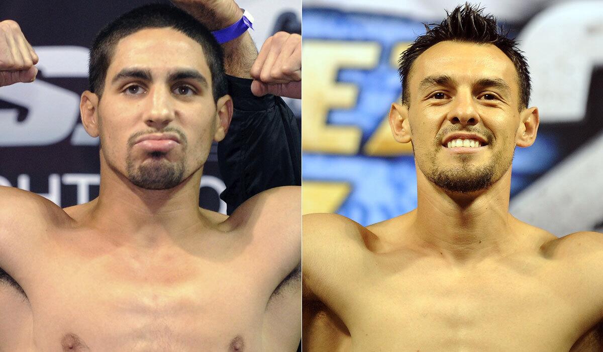 Danny Garcia, left, in 2012; Robert Guerrero in 2010