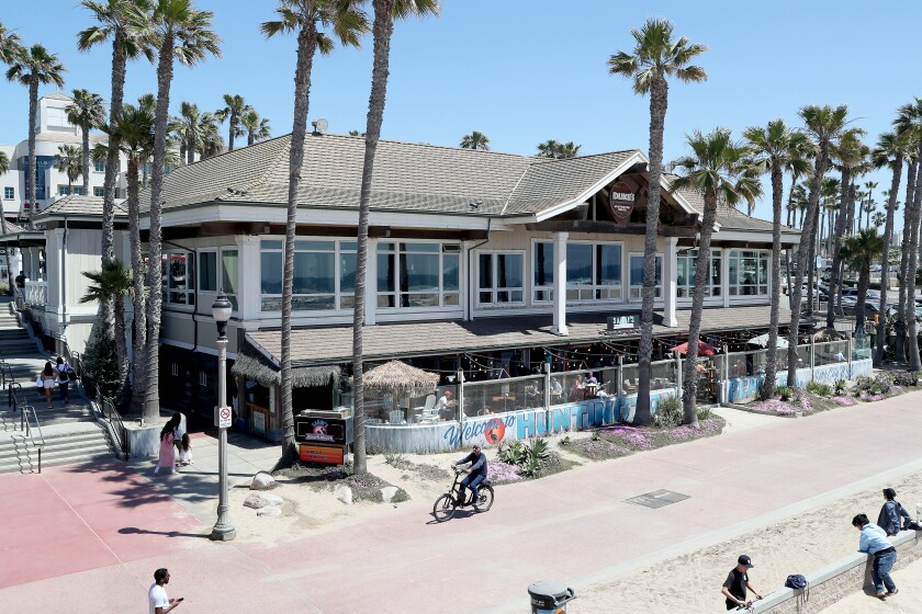 Duke's Huntington Beach at Pier Plaza, seen Wednesday, was named in honor of Hawaiian surf legend Duke Kahanamoku.
