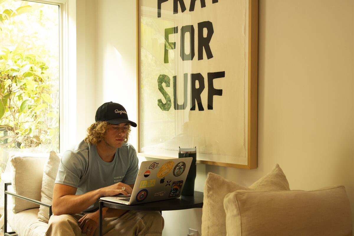 A guest at the Surfrider Malibu.