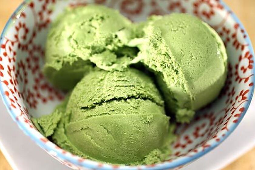 SWEET TOOTH: Custardy yet light green tea ice cream is made with cream, milk, eggs and green tea powder.