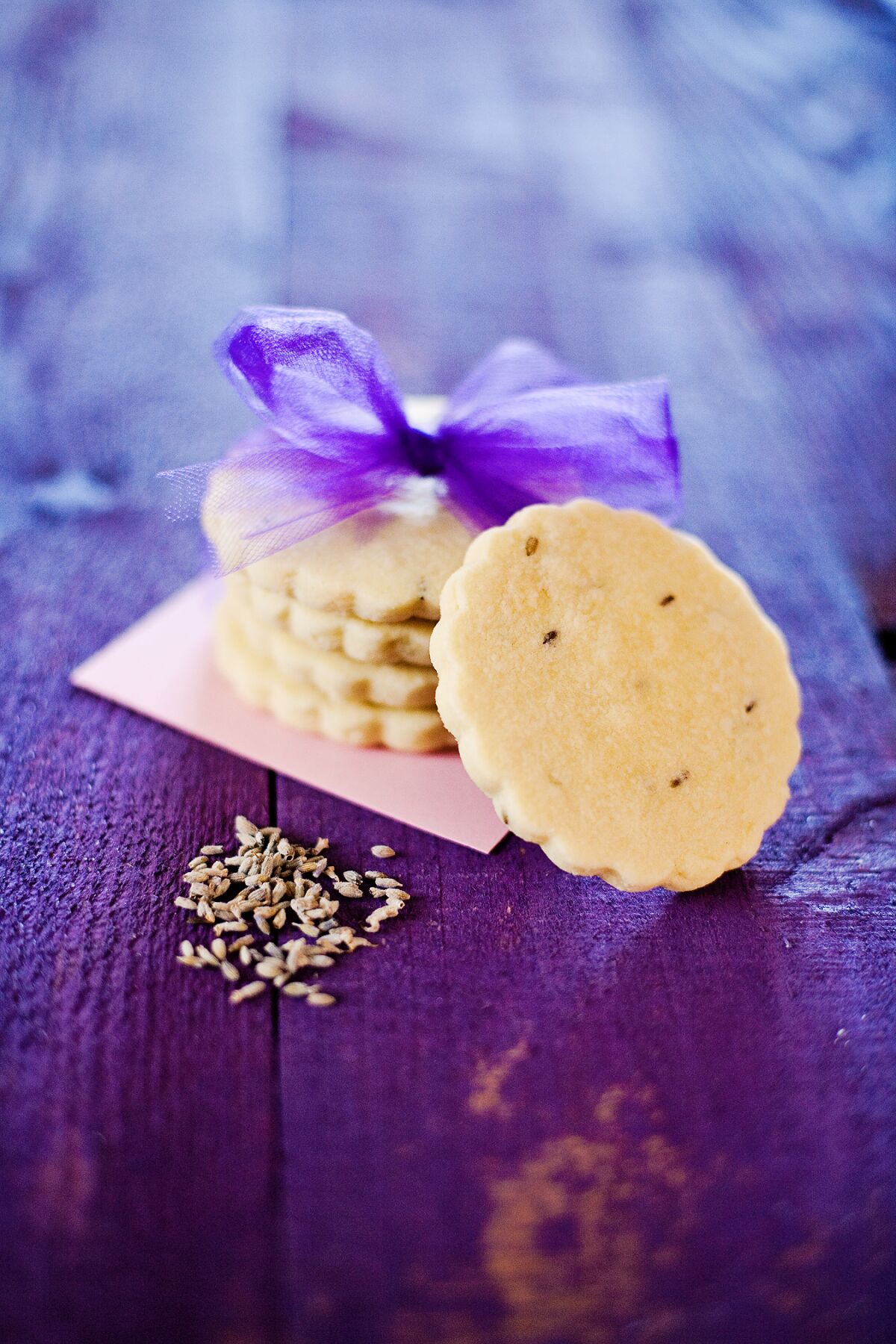 These lavender-scented shortbread cookies use the whole buds of a culinary variety of the plant.