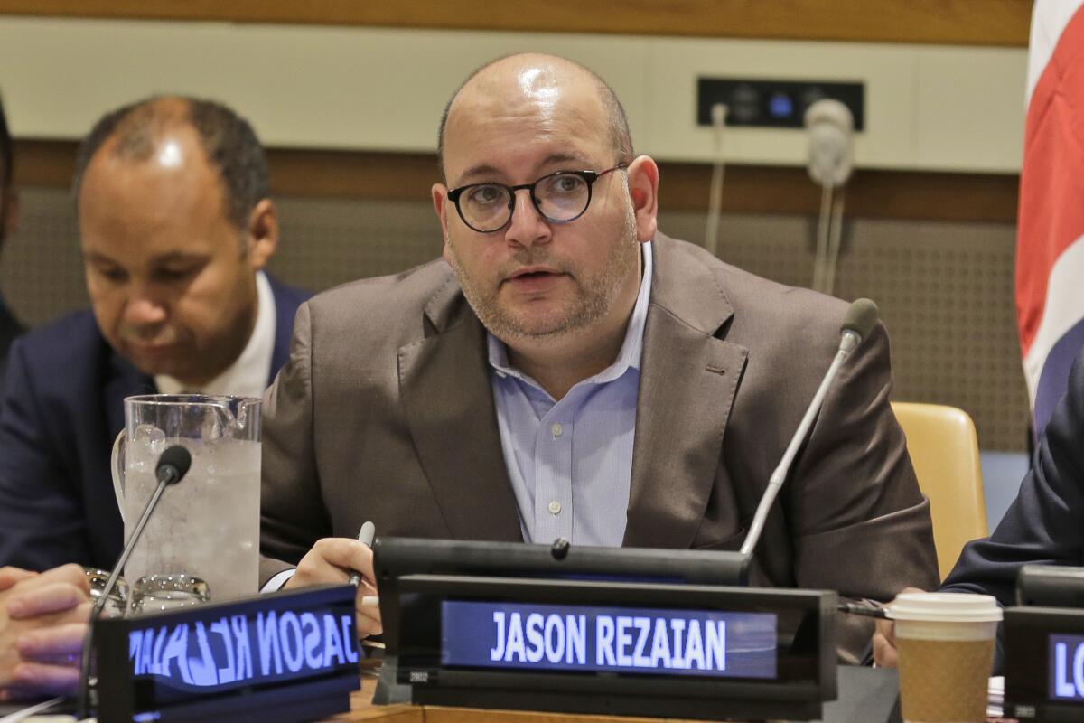 Washington Post journalist Jason Rezaian participates in a September discussion on media freedom at United Nations headquarters. He was held for 544 days by Iran on espionage charges.