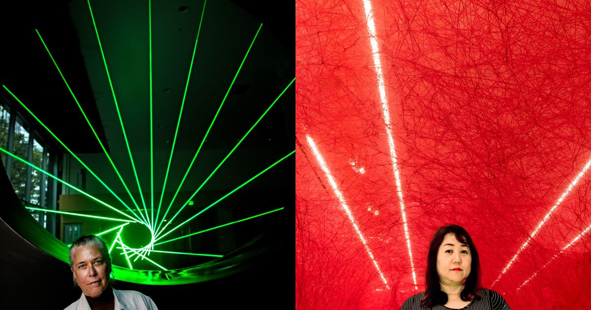 16 high-intensity lasers, 800 pounds of blood-red yarn: The Hammer goes big in new immersive spaces