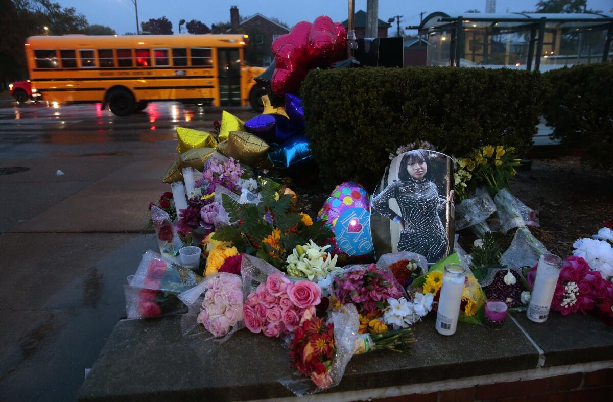 Floral memorial to St. Louis school shooting victims