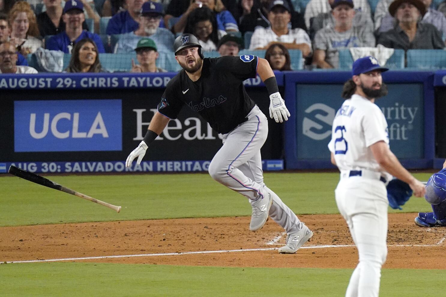The Marlins slug 5 homers and snap the Dodgers' 11-game winning