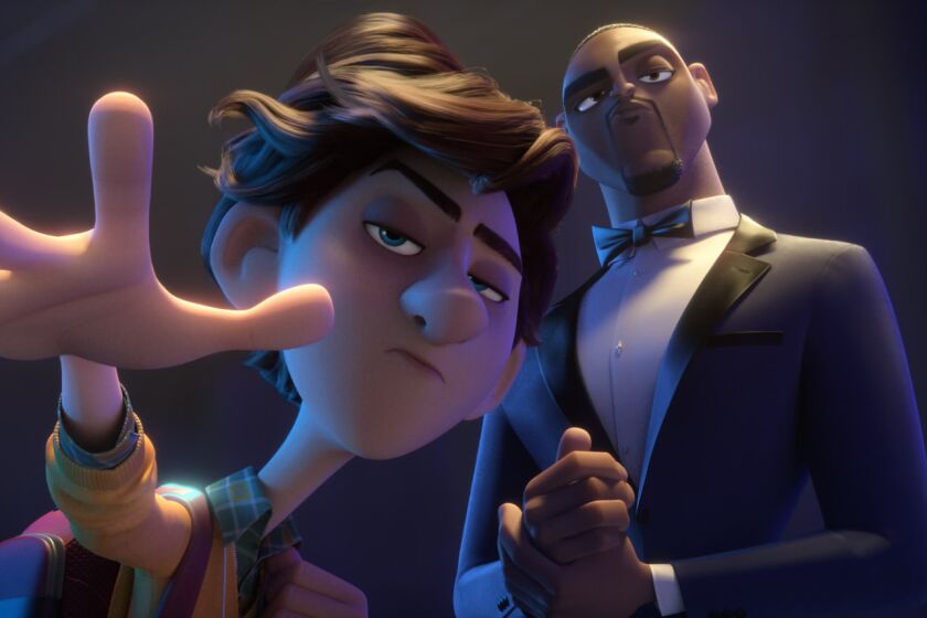 (L-R)- Tom Holland and Will Smith in a scene from “Spies in Disguise.” Credit: Blue Sky Studios