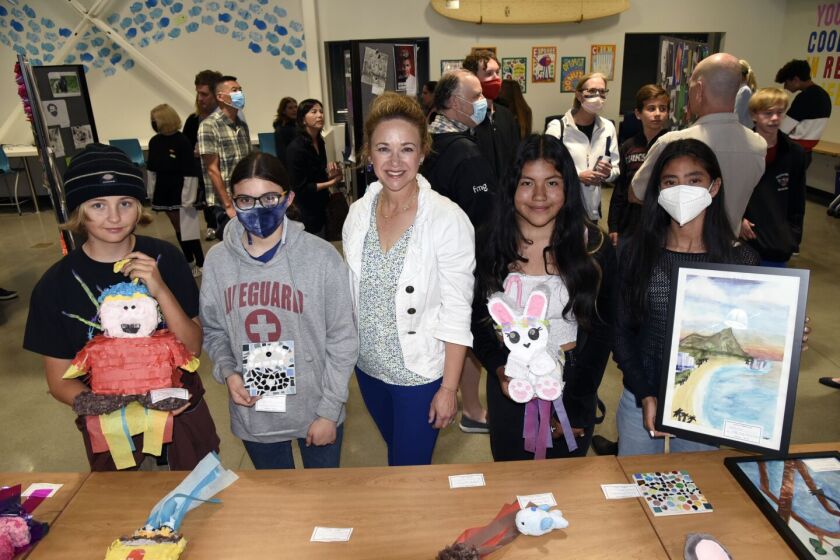 Students with VPA Department Chair Tami Austin at last year’s Seahawk Showcase.