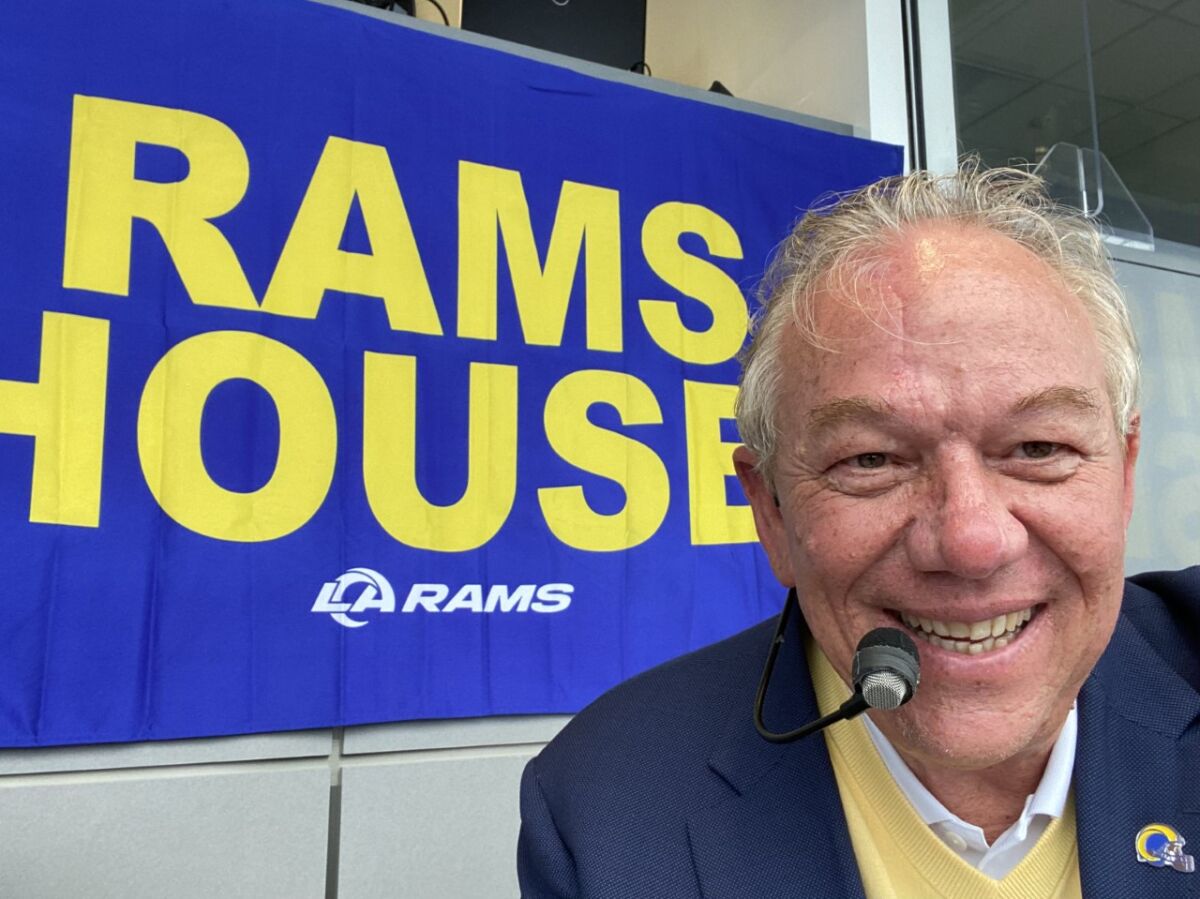 Rams public address announcer Sam Lagana.