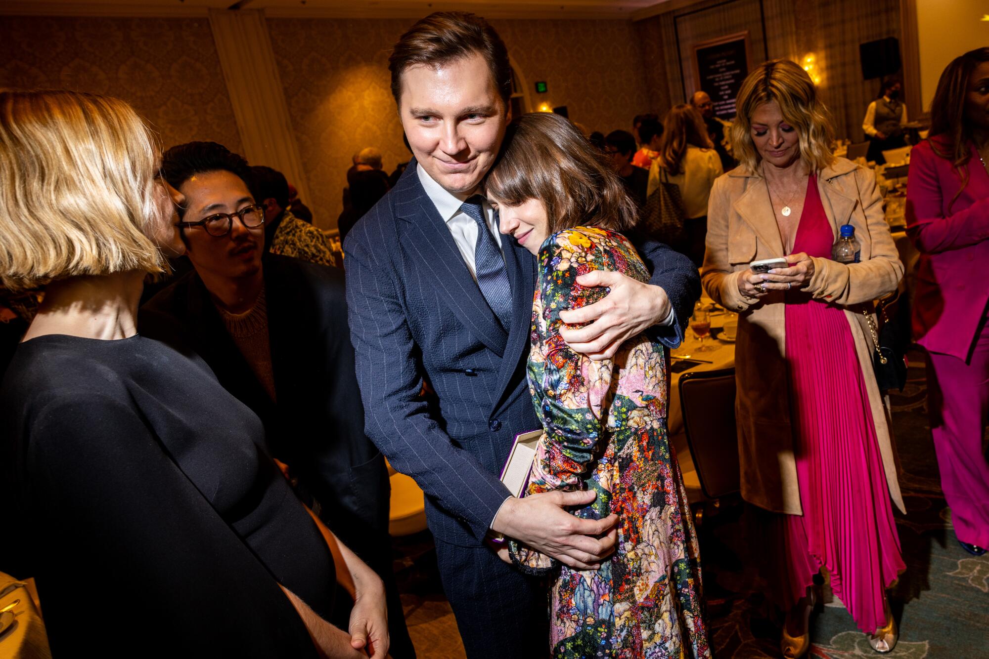 Paul Dano of "The Fabelmans" with his wife, actress Zoe Kazan of  "She Said."