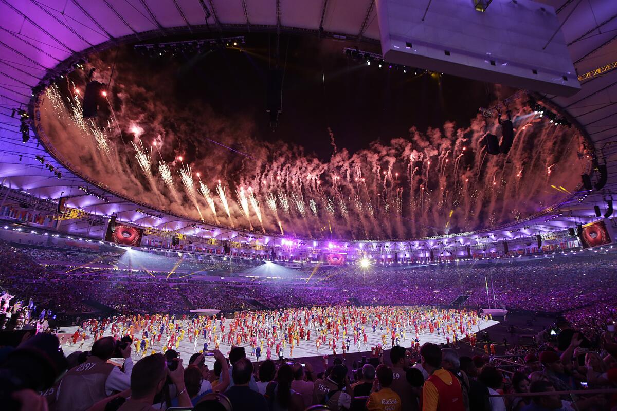 Opening Ceremonies for the Rio Olympics 2016 at Maracana Stadium.