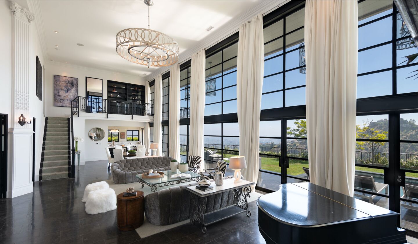 The two-story great room.