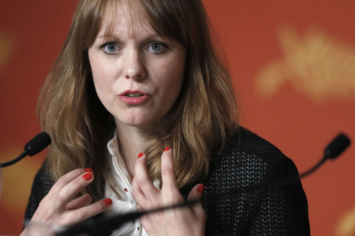 German director Maren Ade at a press conference for the film "Toni Erdmann" at the 69th Cannes Film Festival in Cannes.