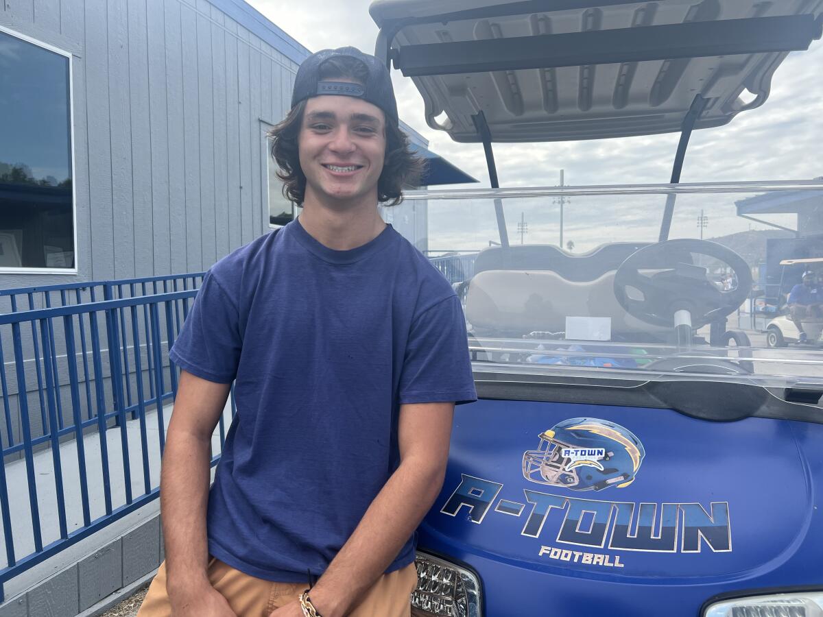 Harrison Novak of Agoura High poses for a photo.