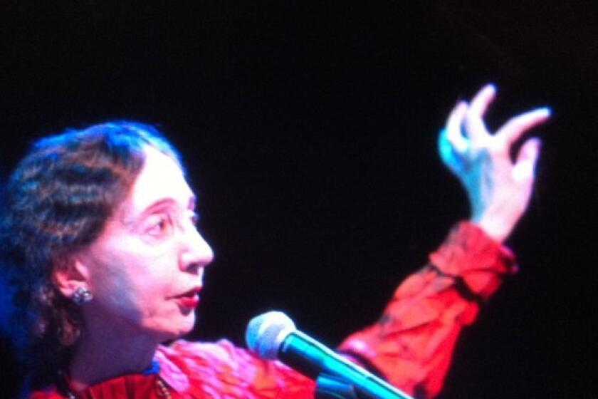 "Writing is very intuitive and you can't quite force it," Joyce Carol Oates said Sunday at the Festival of Books, referring to her latest novel, "The Accursed," which she began in 1984.