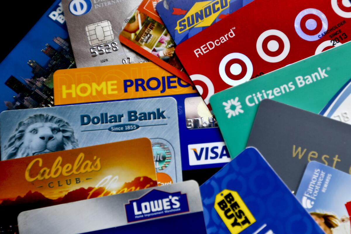 An assortment of credit cards 
