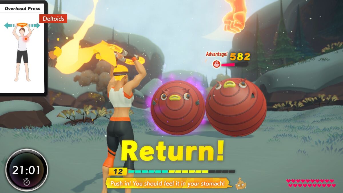 Expect to work up a sweat in "Ring Fit Adventure."
