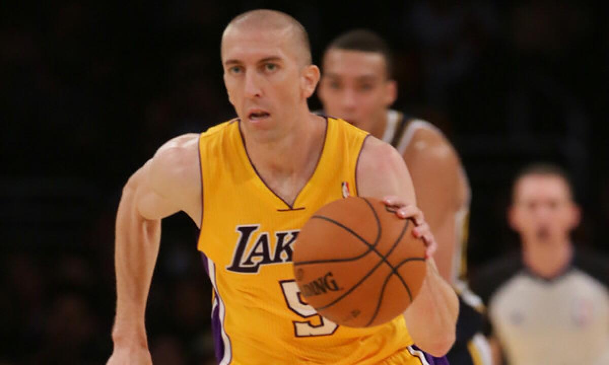 The deal sending Steve Blake to the Golden State Warriors was the Lakers' first trade since acquiring Dwight Howard in 2012.