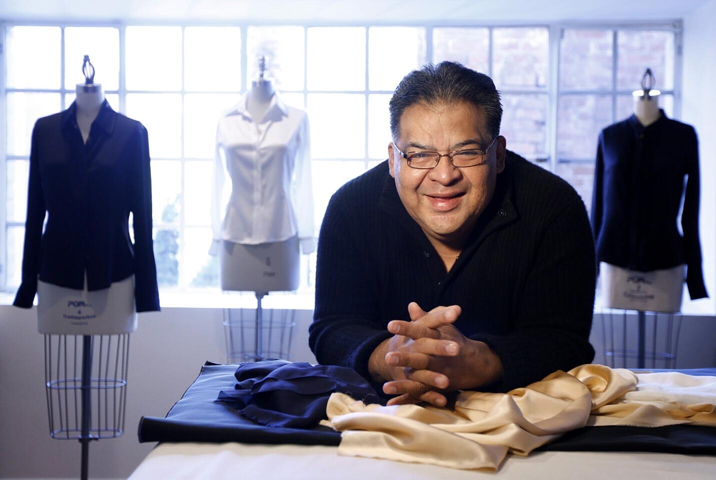 Mario Gonzales, 55, who for the last 20 years has been Hollywood's go-to tailor for awards season, shortening sleeves, showcasing butts, and preventing wardrobe malfunctions on the red carpet, is photographed at his office in Beverly Hills.