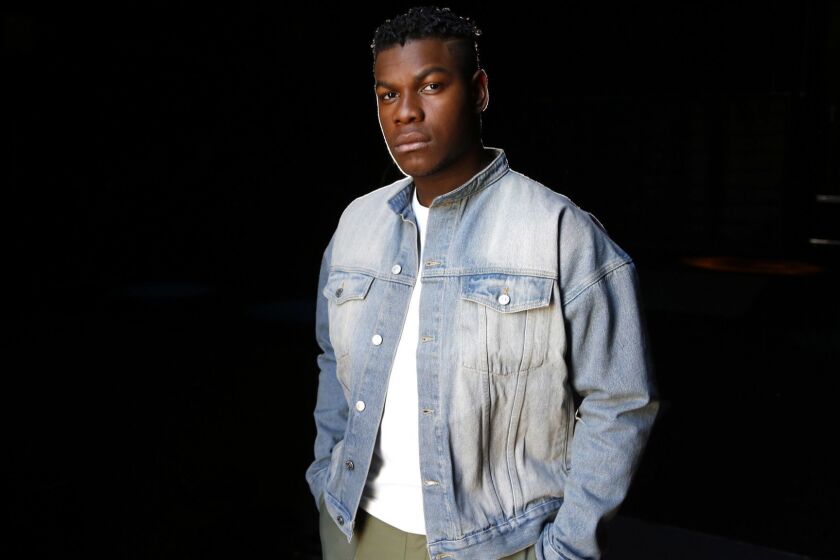LOS ANGELES, CA-March 5, 2018: Actor John Boyega, who stars in the sci-fi sequel Pacific Rim 2, is photographed at Universal Studios. (Katie Falkenberg / Los Angeles Times)