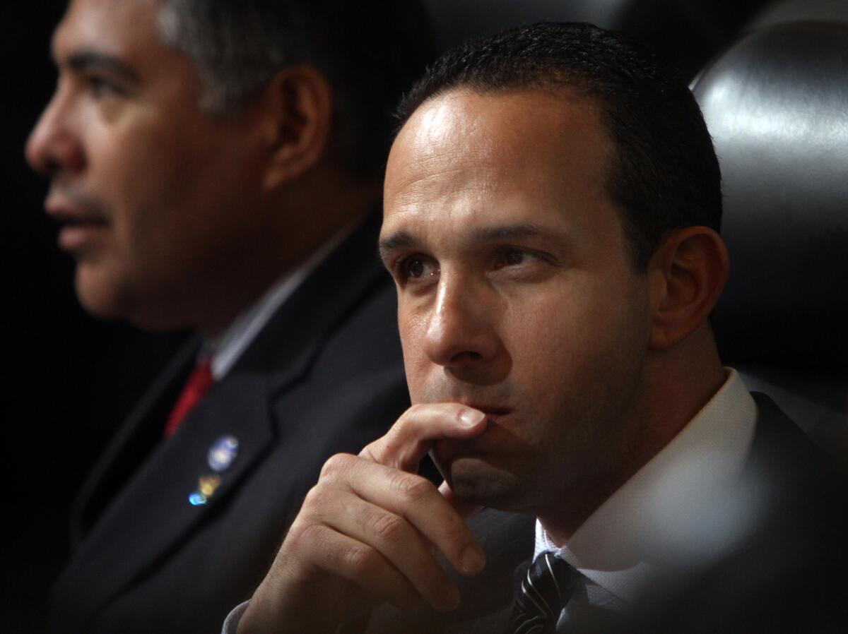 Los Angeles City Councilman Mitchell Englander during a City Council meeting at City Hall in 2012.