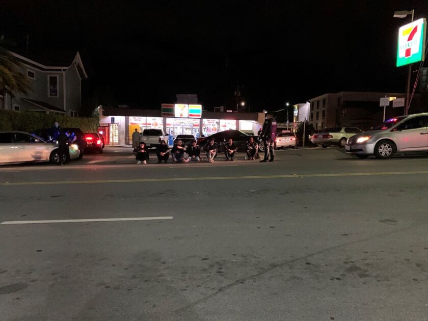 Santa Cruz police ticketed seven out-of-towners who gathered at a 7-Eleven.
