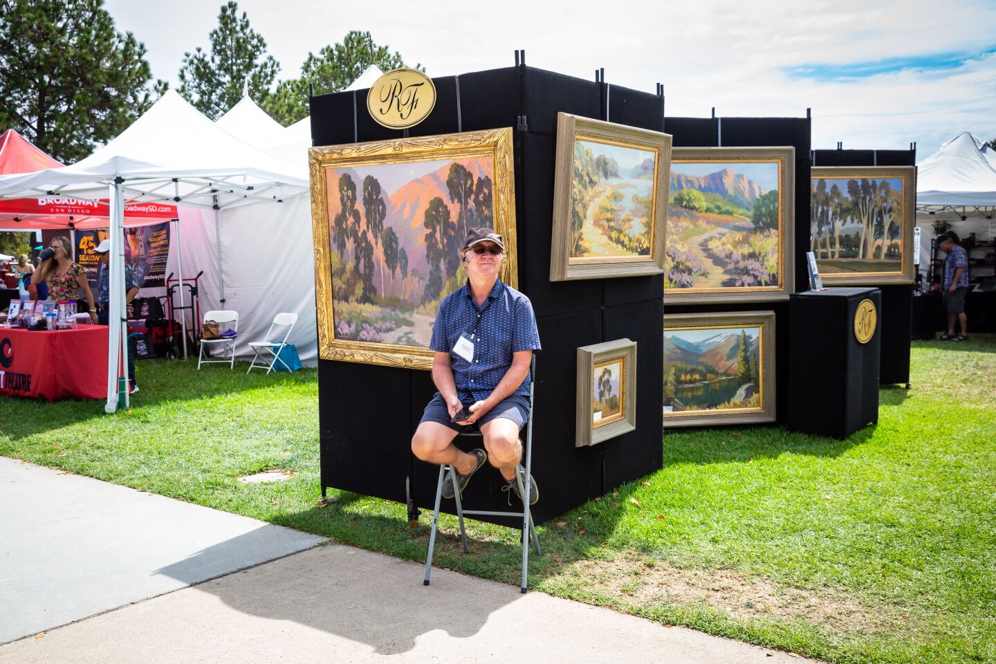 Robert Ferguson displays his paintings at ArtWalk @ Liberty Station.