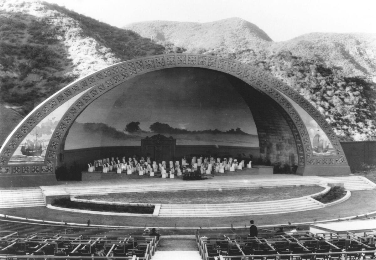 The Hollywood Bowl stage in 1926. 