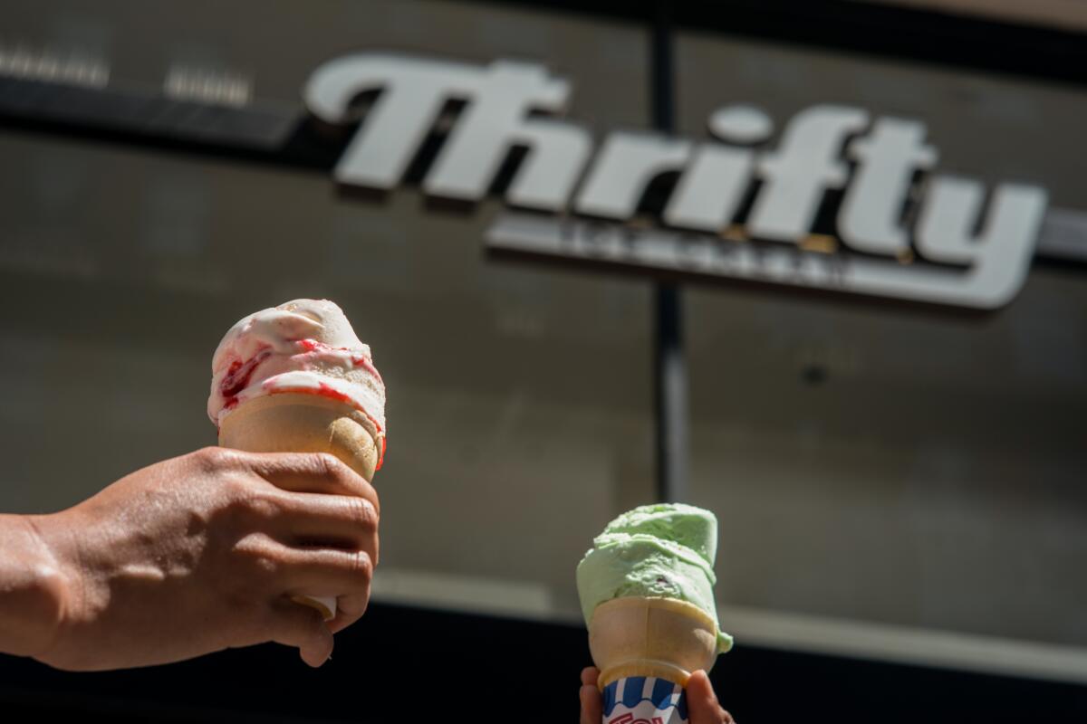 Thrifty ice cream from the kiosk insie the Rite Aid in downtown Los Angeles.