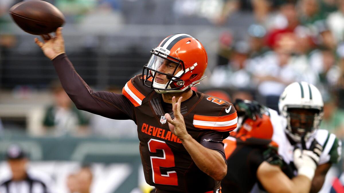 Johnny Manziel to start Sunday for Browns - Los Angeles Times