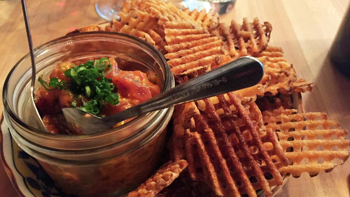 Tuna tartare with waffle fries from Other Mama in Las Vegas.