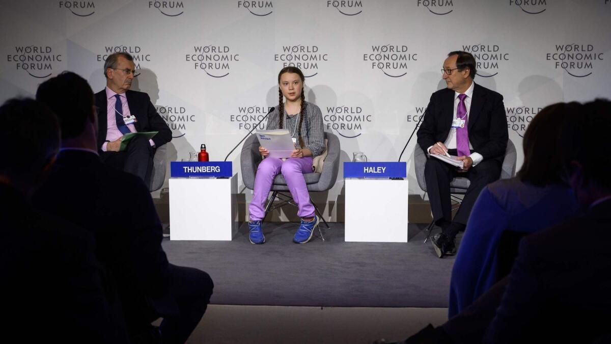 Seventeen-year-old environmental activist Greta Thunberg, pictured here at last year's Davos summit, is scheduled to attend again this year.
