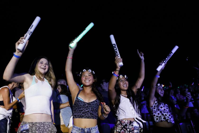 Concert-goers at an Avicii concert in Irvine. In Boston on Wednesday night, three dozen people were taken to hospitals after an Avicii electronic dance music show at TD Garden.