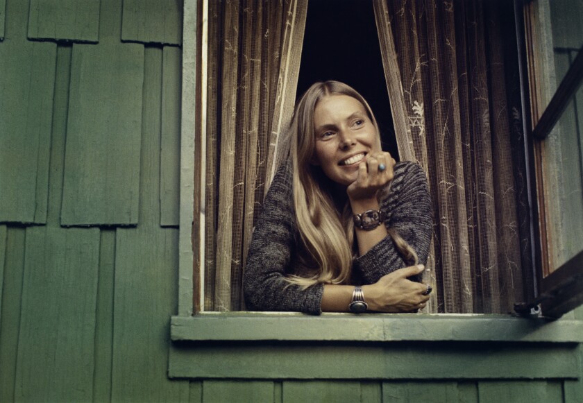 Joni Mitchell at her home in Laurel Canyon in 1970