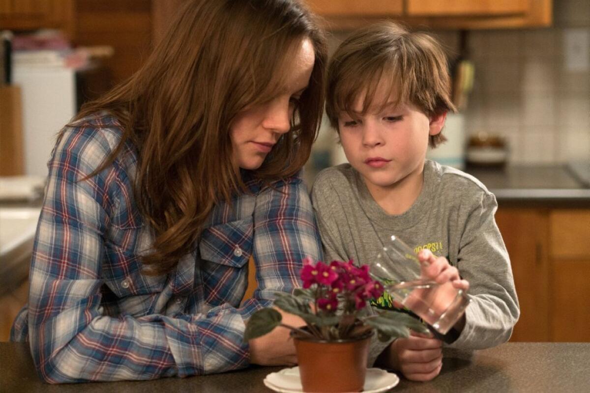 Brie Larson and Jacob Tremblay star in the film "Room," adapted from Emma Donoghue's novel.