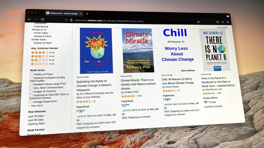 New research shows that Amazon.com still gives climate change deniers a major platform.