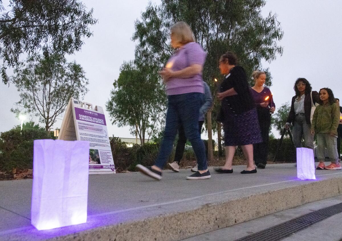 Attendees of the Shine the Light walking vigil at Lions Park.