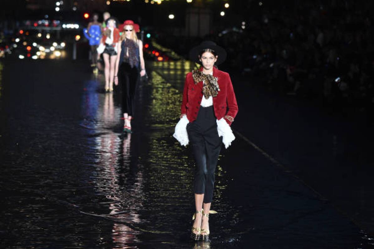 Kaia Gerber on the spring and summer 2019 Saint Laurent runway