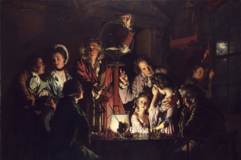 Joseph Wright 'of Derby,' "An Experiment on a Bird in the Air Pump," 1768, oil on canvas
