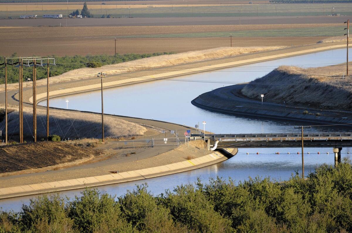 A canal of the Central Valley's Westland Water District carries water to Southern California. The water district has become one of the loudest proponents and top financiers for a controversial twin tunnel project that would provide a new avenue for shipping water from the Sacramento-San Joaquin River Delta south.