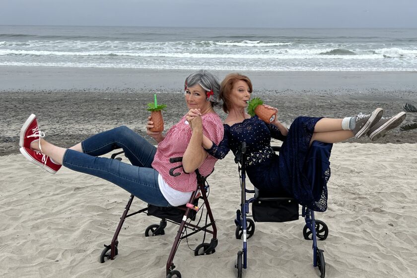 Reegan Ray, left, and Terri Park star as Mary Ann and Ginger in "Castaways."