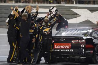 Tyler Reddick celebrates with his crew after winning the the NASCAR Cup Series race at Texas Motor Speedway on Sunday.