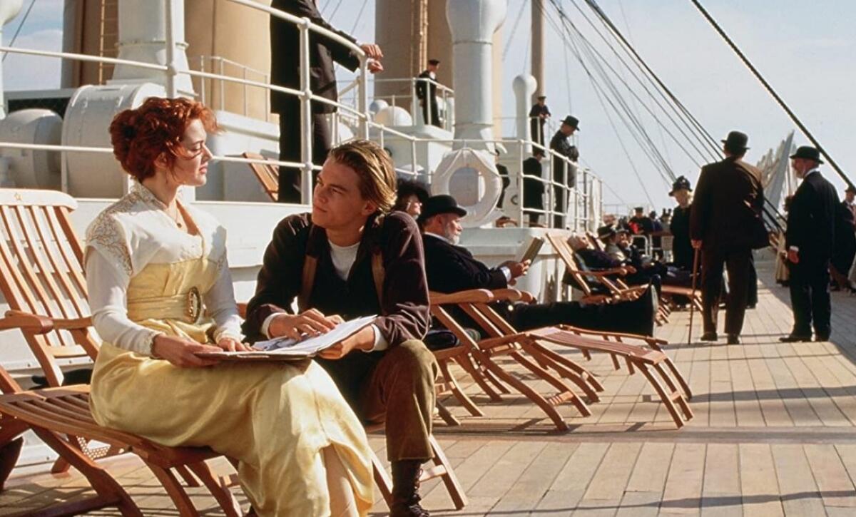 Kate Winslet y Leonardo DiCaprio en una escena de "Titanic".