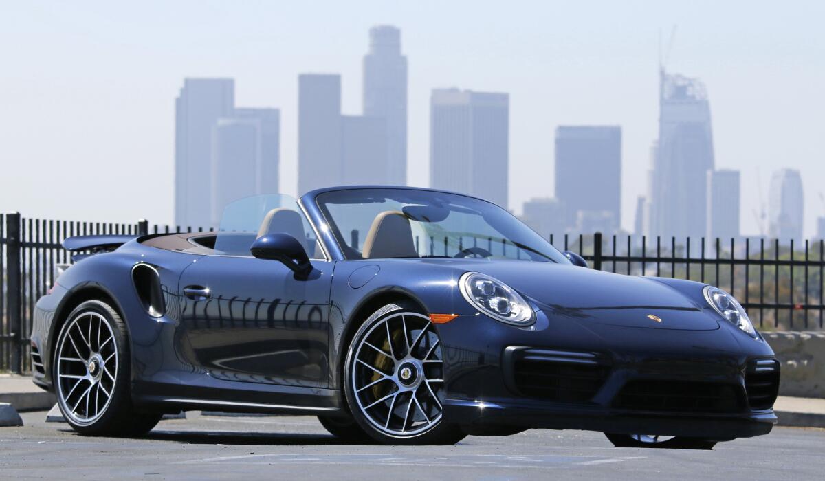 The 2017 Porsche 911 Turbo S cranks out 580 horsepower from its turbo 3.8-liter, flat-six engine. The MSRP for the Cabriolet is $200,400.