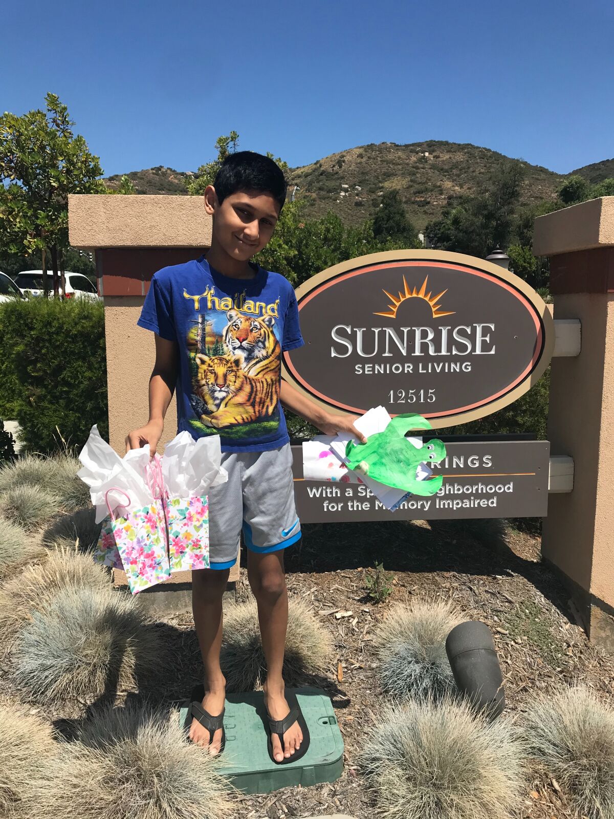 Dhruv Bantval dropped off cards to a senior living home last week.